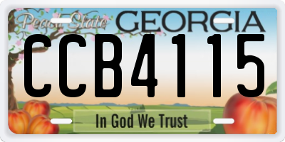GA license plate CCB4115