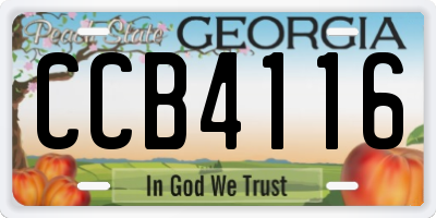 GA license plate CCB4116