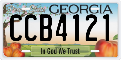 GA license plate CCB4121