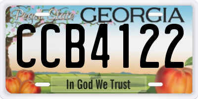 GA license plate CCB4122