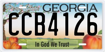 GA license plate CCB4126