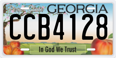 GA license plate CCB4128