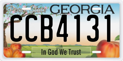 GA license plate CCB4131
