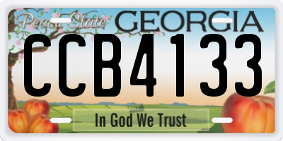 GA license plate CCB4133