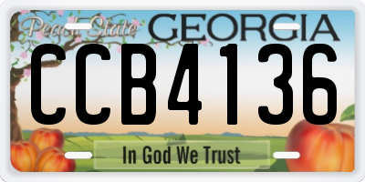GA license plate CCB4136