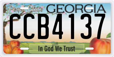 GA license plate CCB4137