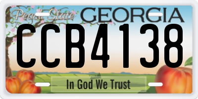 GA license plate CCB4138