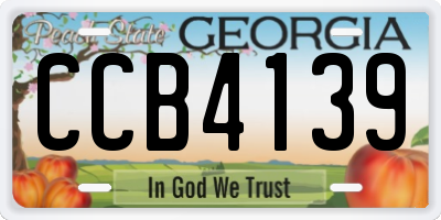 GA license plate CCB4139