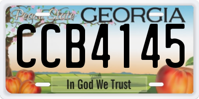 GA license plate CCB4145