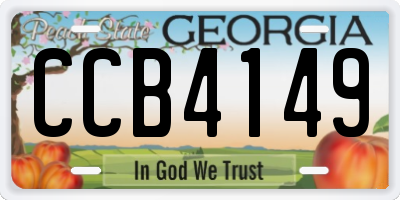 GA license plate CCB4149