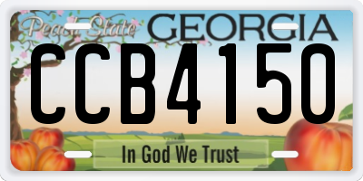 GA license plate CCB4150