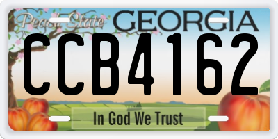 GA license plate CCB4162