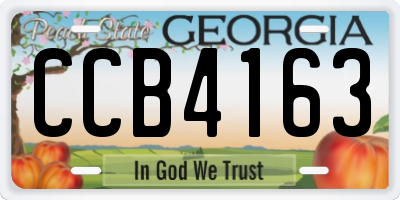 GA license plate CCB4163