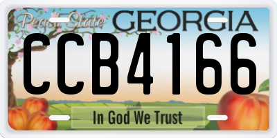 GA license plate CCB4166