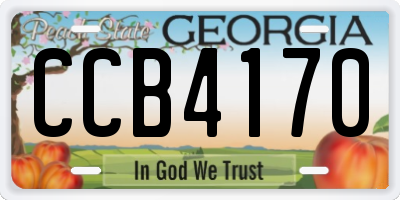 GA license plate CCB4170