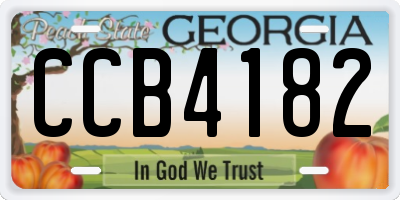 GA license plate CCB4182