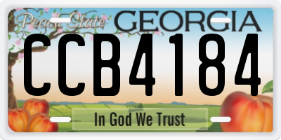 GA license plate CCB4184
