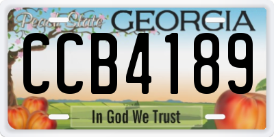 GA license plate CCB4189