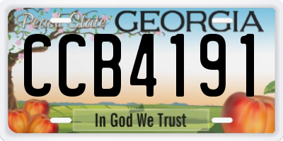 GA license plate CCB4191
