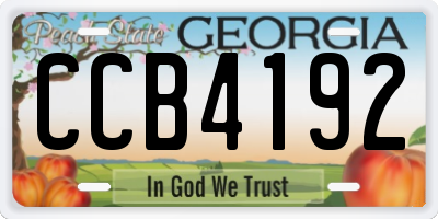 GA license plate CCB4192