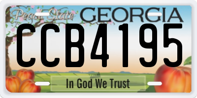 GA license plate CCB4195