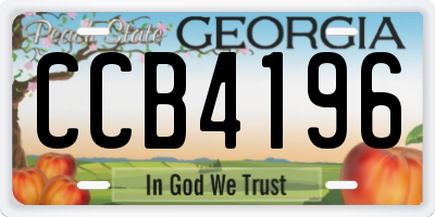 GA license plate CCB4196