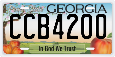 GA license plate CCB4200