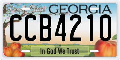 GA license plate CCB4210