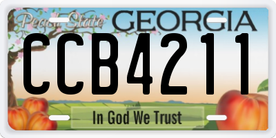 GA license plate CCB4211