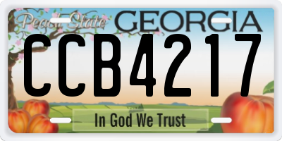 GA license plate CCB4217