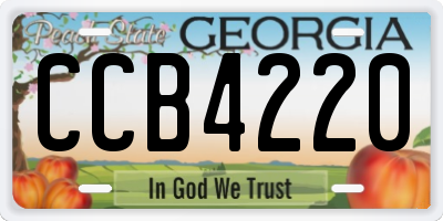 GA license plate CCB4220