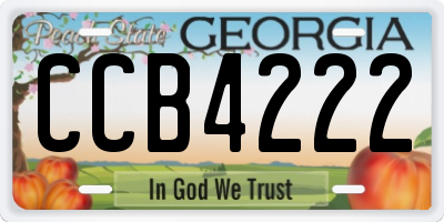 GA license plate CCB4222