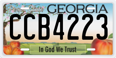 GA license plate CCB4223