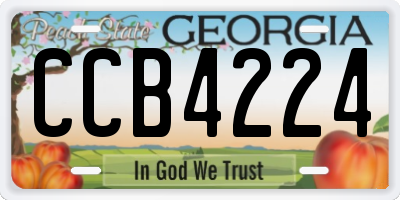 GA license plate CCB4224