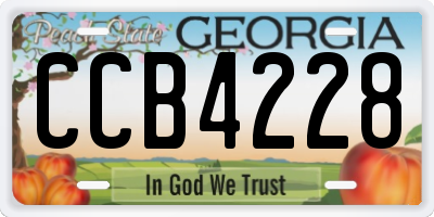 GA license plate CCB4228
