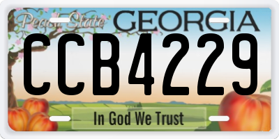 GA license plate CCB4229