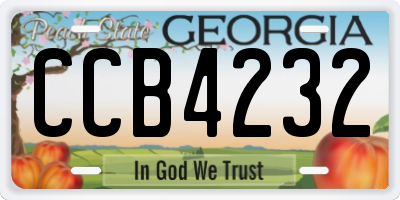 GA license plate CCB4232