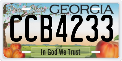 GA license plate CCB4233