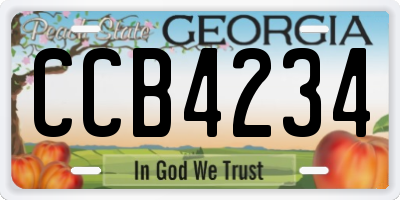 GA license plate CCB4234