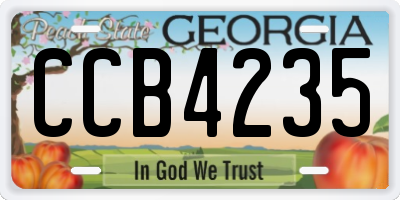 GA license plate CCB4235