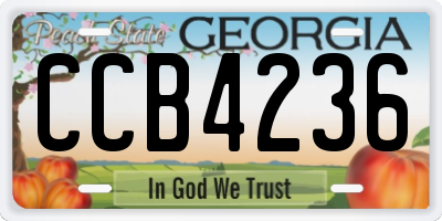 GA license plate CCB4236