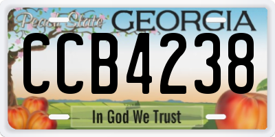 GA license plate CCB4238