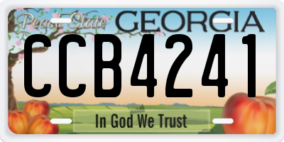 GA license plate CCB4241