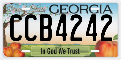 GA license plate CCB4242