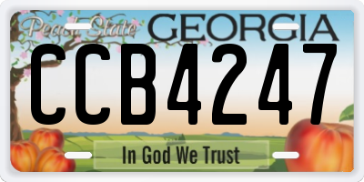 GA license plate CCB4247
