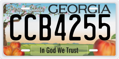GA license plate CCB4255