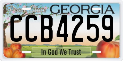 GA license plate CCB4259