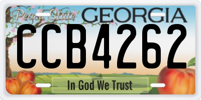 GA license plate CCB4262