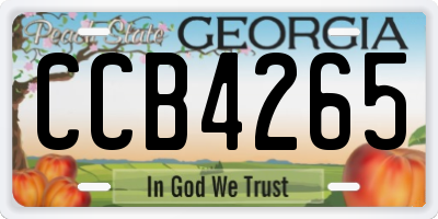 GA license plate CCB4265