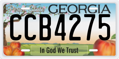 GA license plate CCB4275